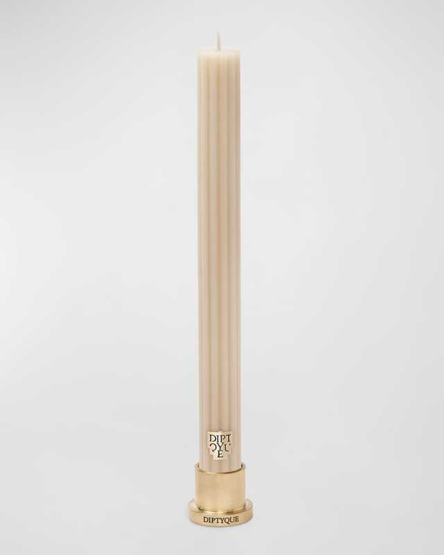 2.4 oz. Ambre Scented Ribbed Taper Candle - Limited Edition
